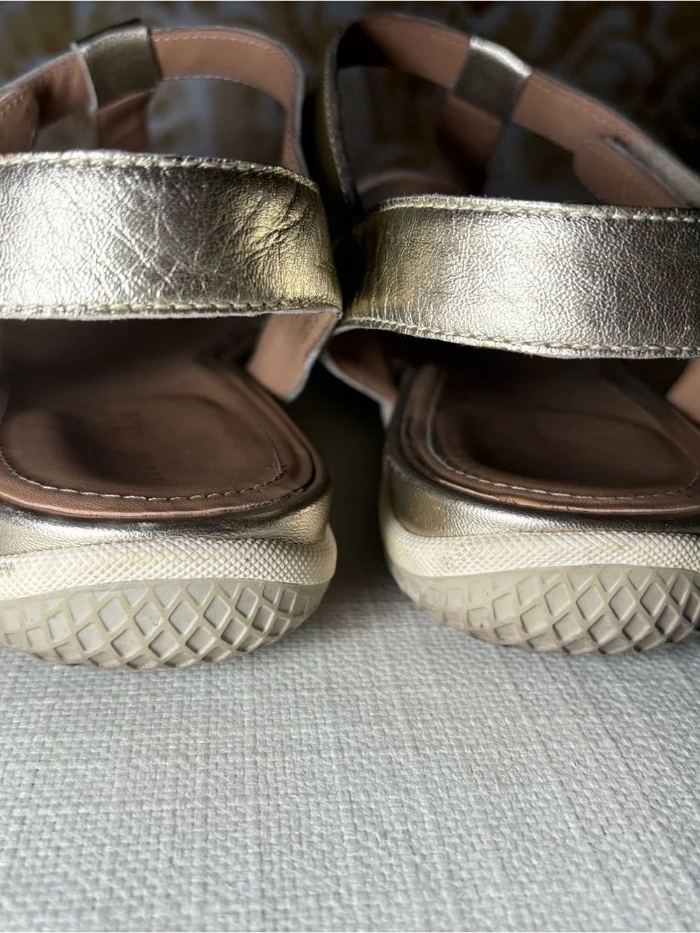 David Tate Gold Metallic Strappy Flat Sandals Resort Coastal Chic Shoes